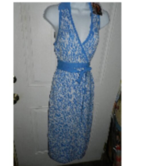 Diane Von Furstenberg Dresses & Skirts - Diane Von Furstenberg X Target Collared Sea Twig Blue Wrap Dress M🆕📦⌚🏃🏻💨⚡🚚